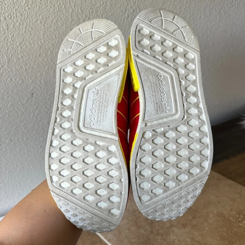 Adidas Sneakers Mens 7 NMD R1 Beijing Running Athletic Comfort Shoes Red Yellow